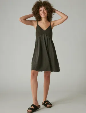 Lucky Brand Schiffley Babydoll Mini Dress Raven Lucky Brand