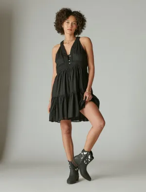 Lucky Brand Schiffley Trim Mini Dress Meteorite Lucky Brand