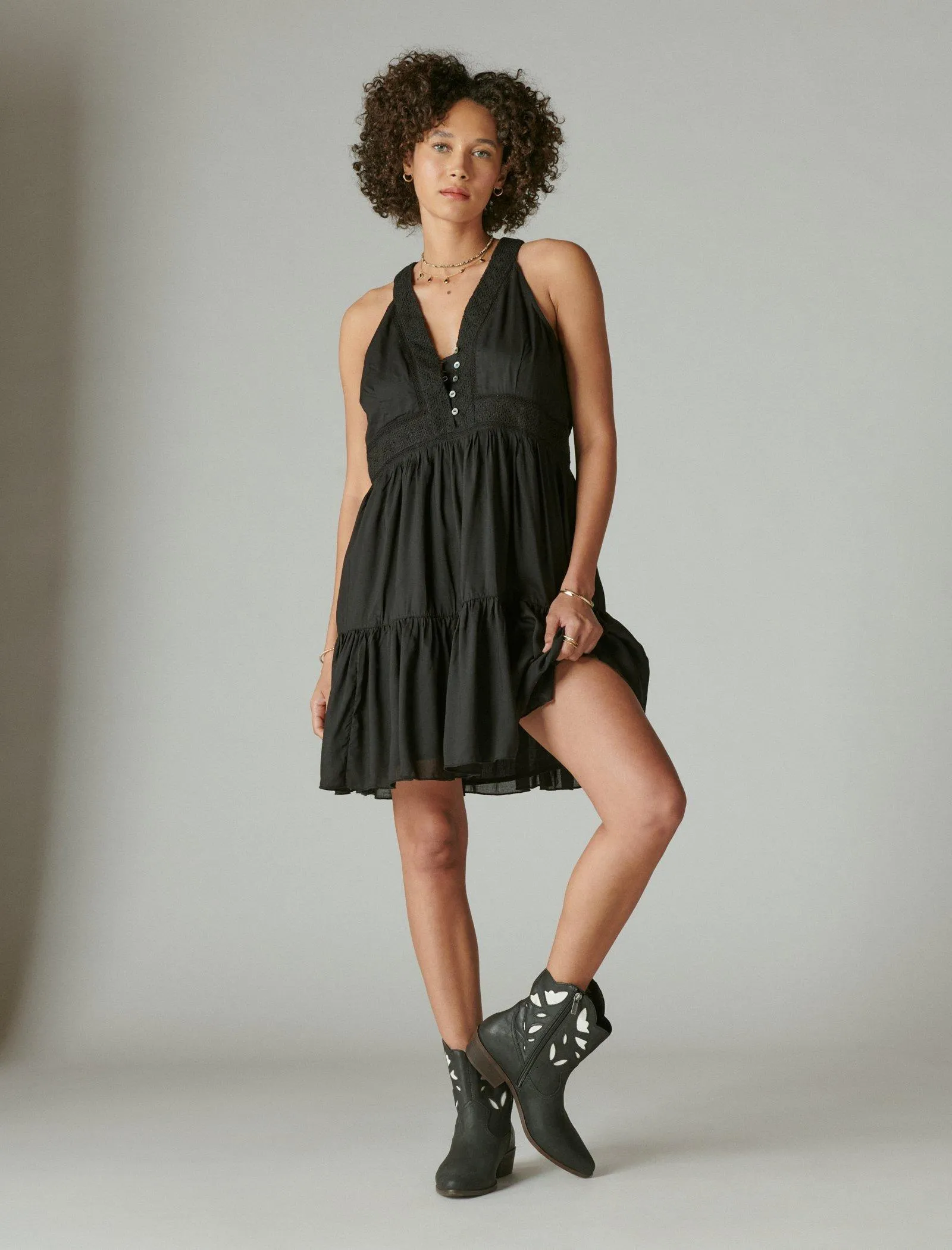 Robe mini Lucky Brand Schiffley ajustée météorite Lucky Brand