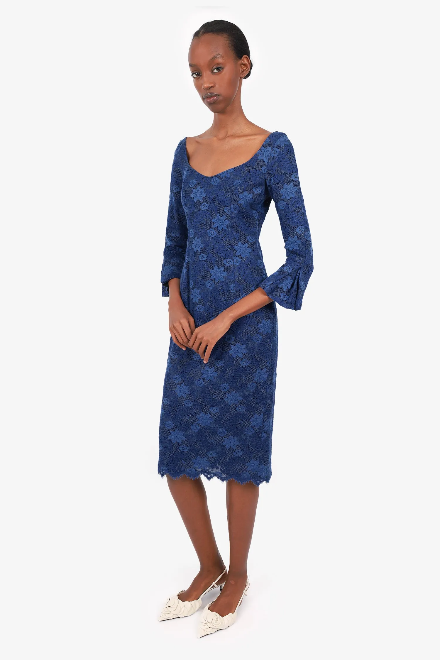 Robe en dentelle bleue L'wren Scott Taille 42