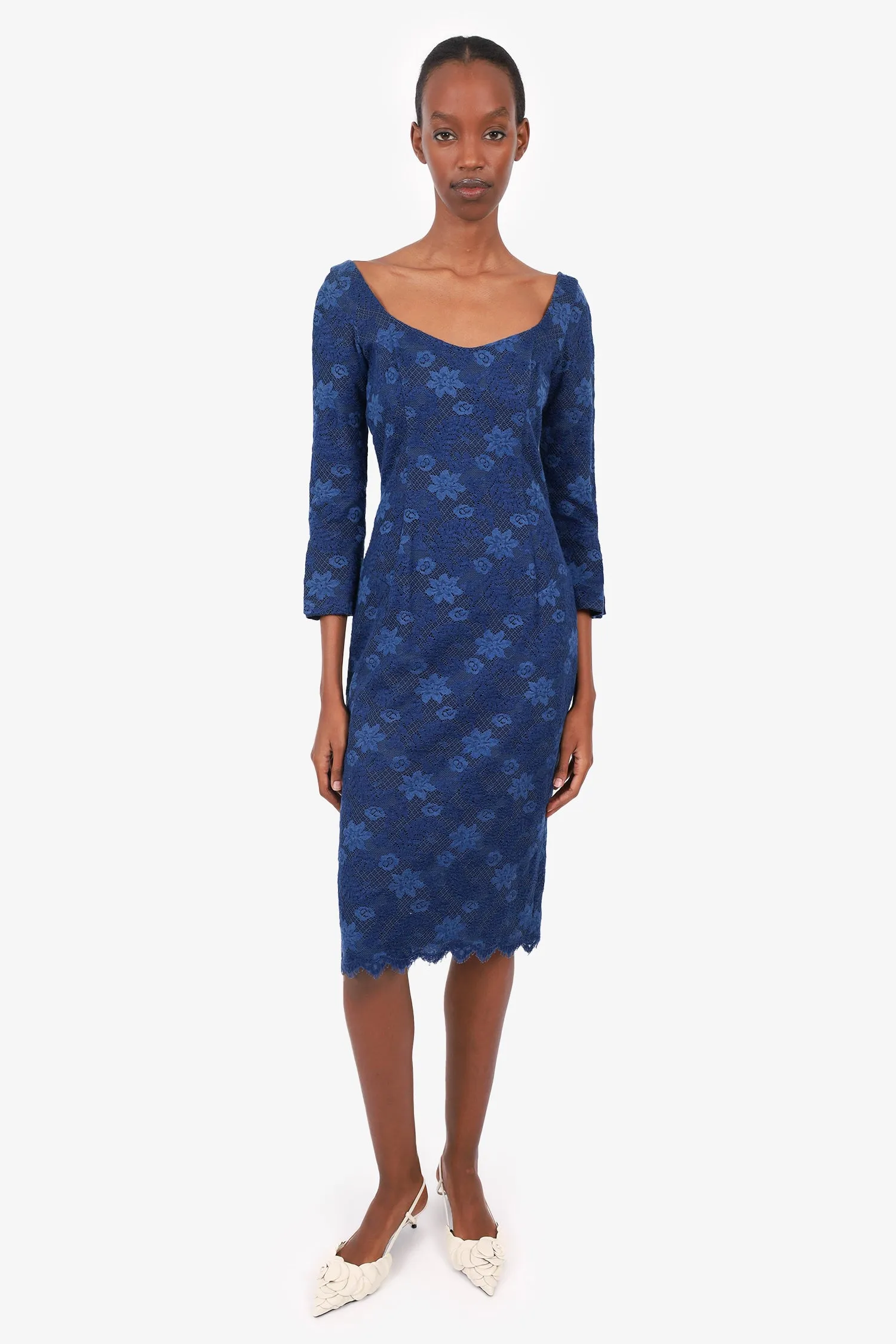 Robe en dentelle bleue L'wren Scott Taille 42