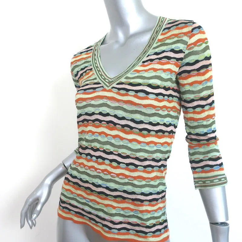 M Missoni Haut à encolure en V Rayé multicolore Taille US 8