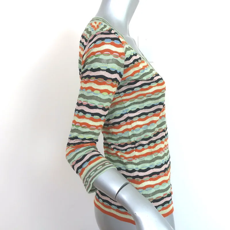M Missoni Haut à encolure en V Rayé multicolore Taille US 8