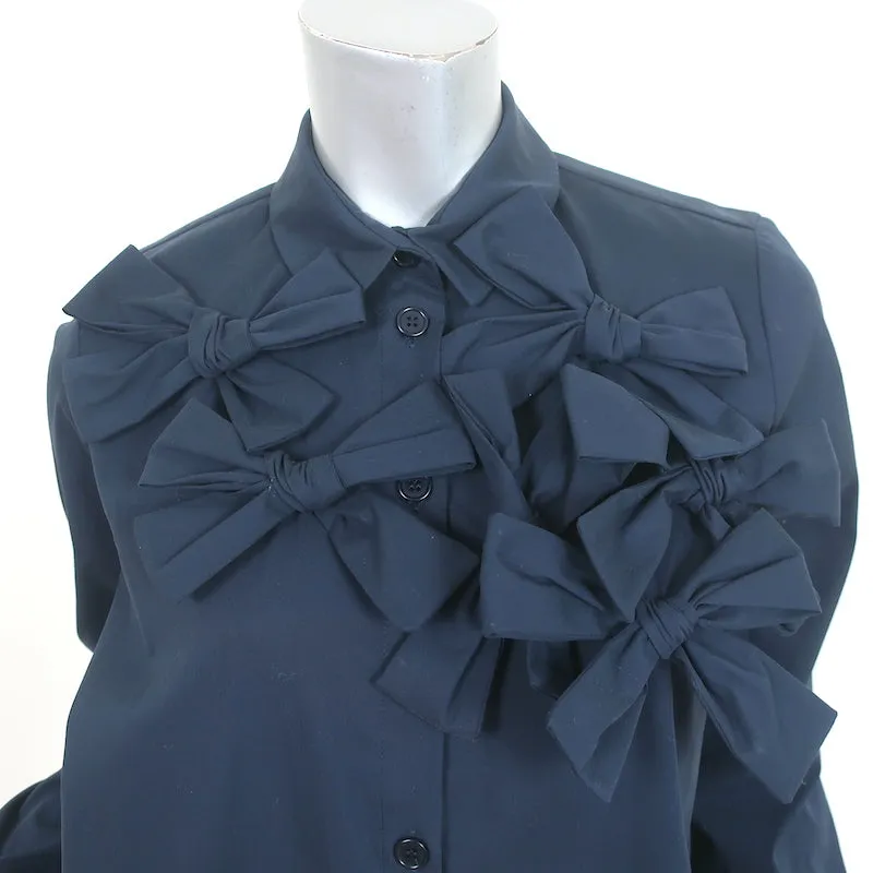 Chemise boutonnée Machka ornée d'un nœud marine en popeline taille 36 manches longues