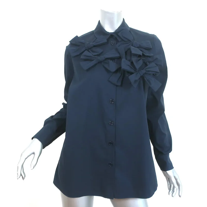 Chemise boutonnée Machka ornée d'un nœud marine en popeline taille 36 manches longues