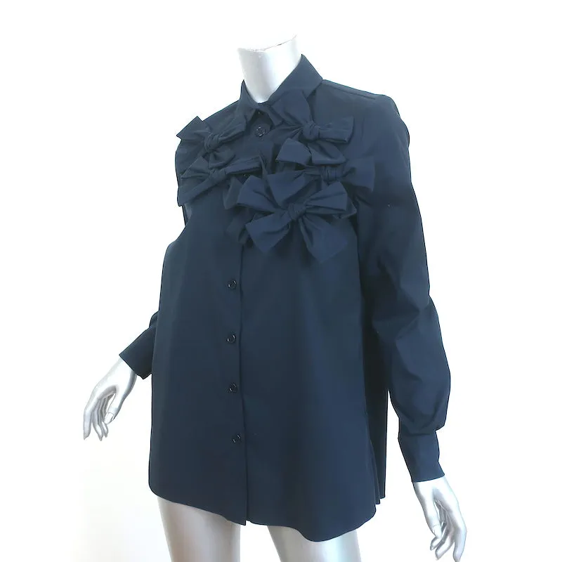 Chemise boutonnée Machka ornée d'un nœud marine en popeline taille 36 manches longues
