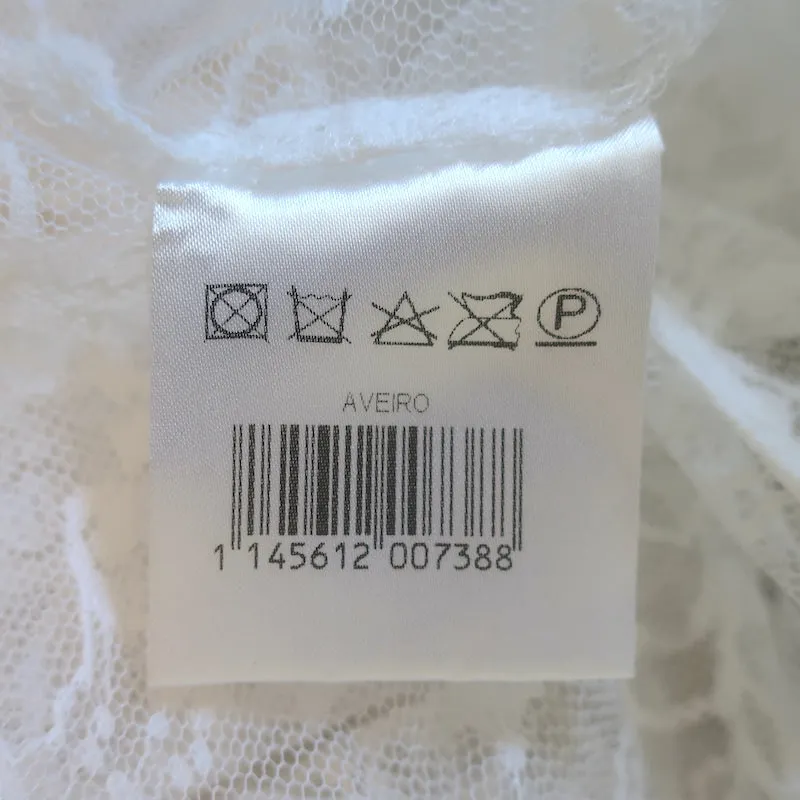 Magda Butrym Aveiro Chemise en Dentelle à Volants Blanc Taille 38 Haut à Manches Longues