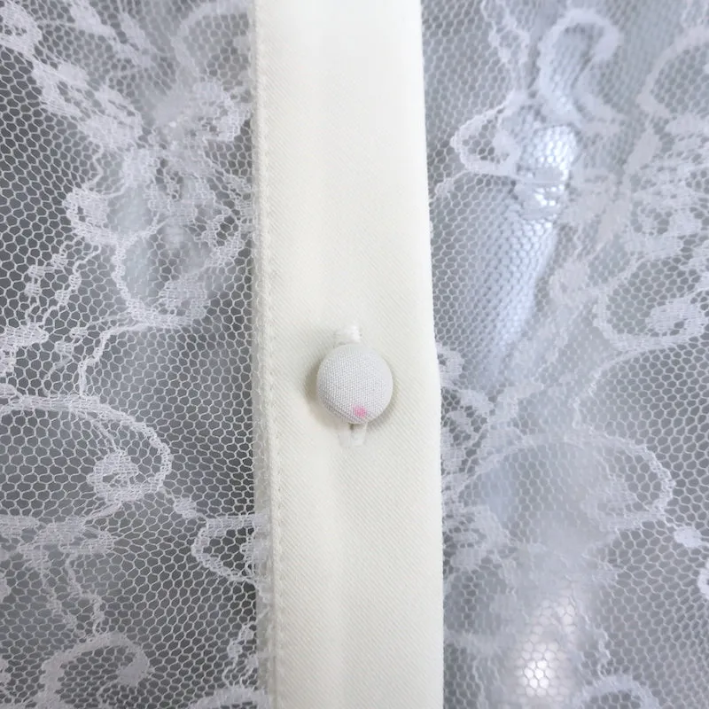 Magda Butrym Aveiro Chemise en Dentelle à Volants Blanc Taille 38 Haut à Manches Longues