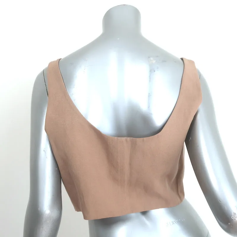 Mara Hoffman Aisha Haut Court Beige Tencel-Lin Taille 8 NEUF