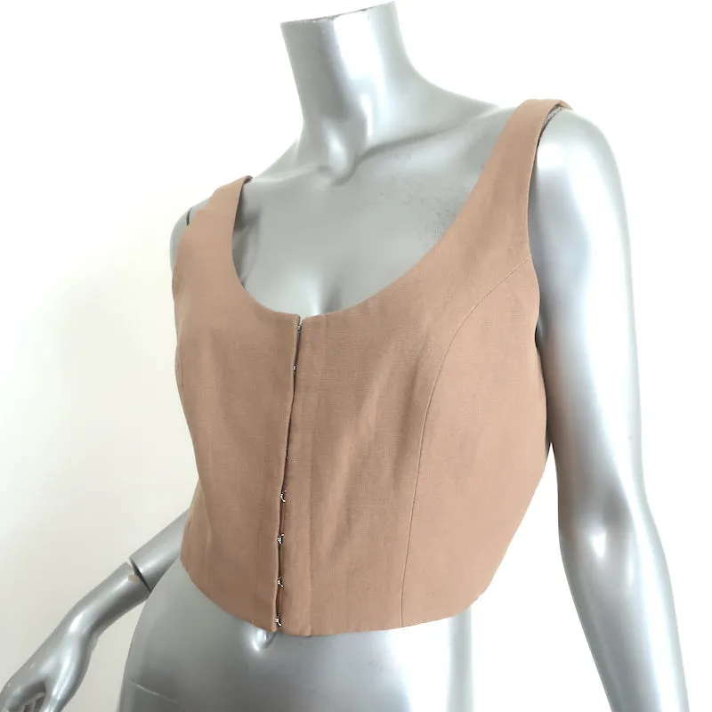 Mara Hoffman Aisha Haut Court Beige Tencel-Lin Taille 8 NEUF