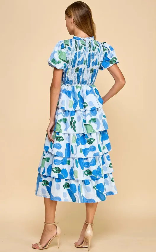 Robe Margo à manches bulle et fronces