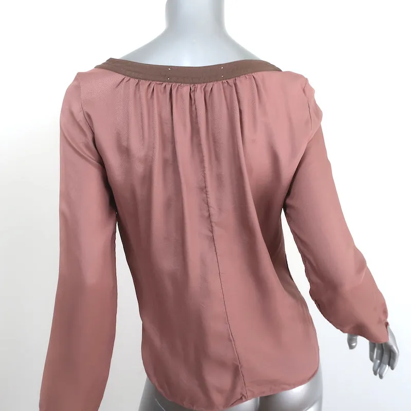 Marni Blouse asymétrique à boutons Rose antique en mélange de soie Taille 38 Haut à manches longues