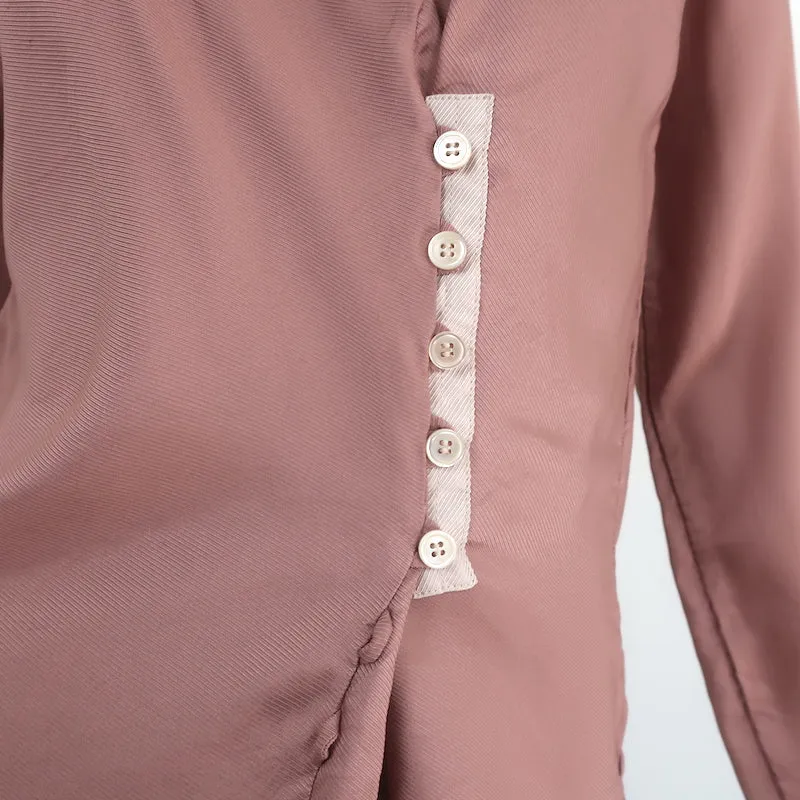 Marni Blouse asymétrique à boutons Rose antique en mélange de soie Taille 38 Haut à manches longues