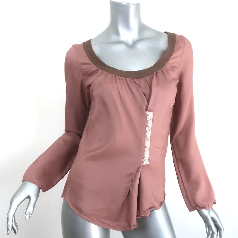 Marni Blouse asymétrique à boutons Rose antique en mélange de soie Taille 38 Haut à manches longues