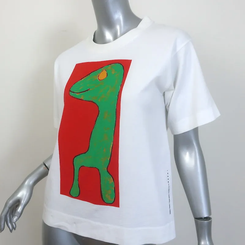 T-shirt graphique Marni Dinosaure Blanc en mélange de coton Taille 40 Manches courtes