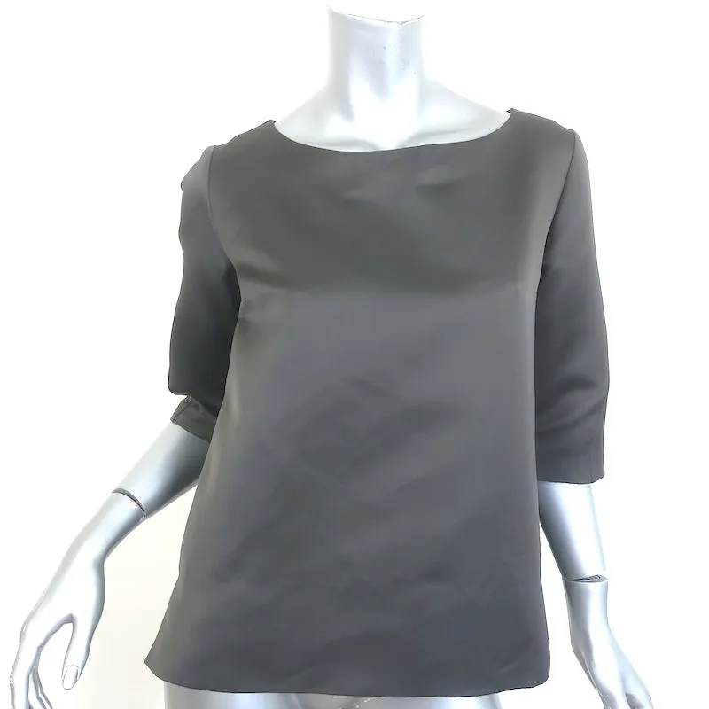 Marni Blouse à Plis Dos Satin Gris Foncé Taille 40