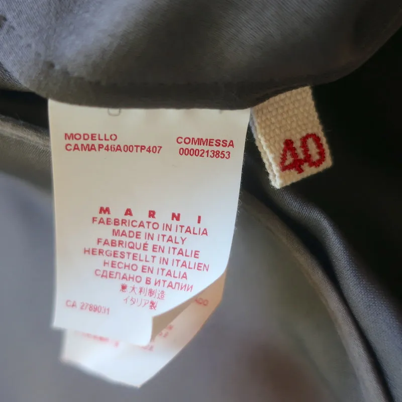 Marni Blouse à Plis Dos Satin Gris Foncé Taille 40