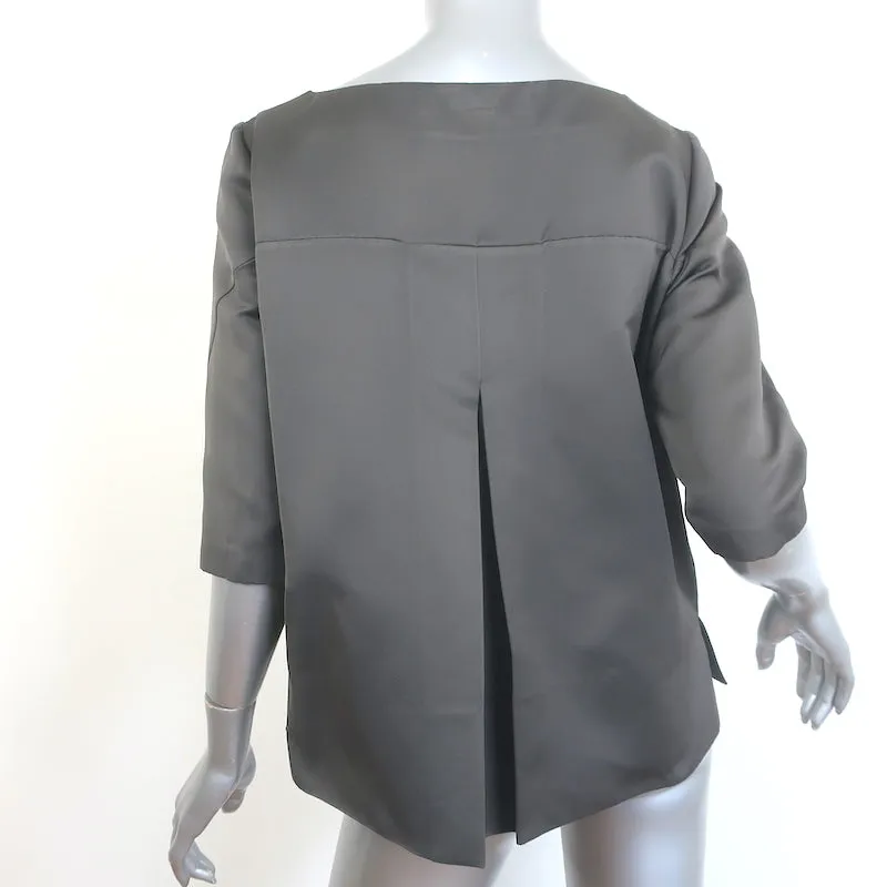 Marni Blouse à Plis Dos Satin Gris Foncé Taille 40