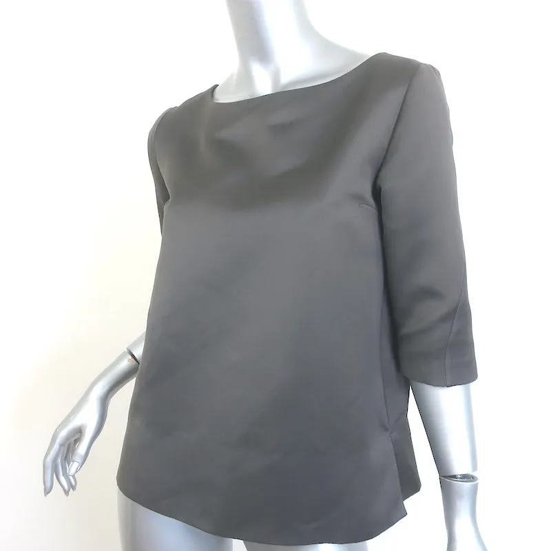 Marni Blouse à Plis Dos Satin Gris Foncé Taille 40