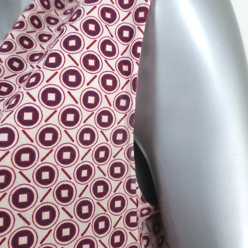 Marni Haut Sans Manches Blanc/Violet Imprimé Géométrique Coton Élastique Taille 38