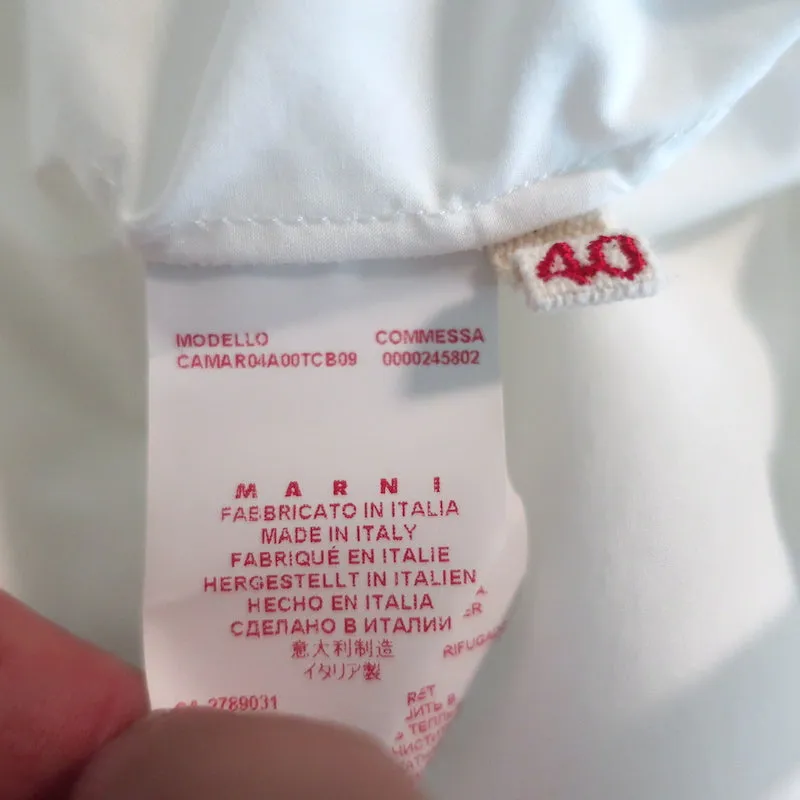 Chemise Smoking Marni Blanc Coton Taille 40 Manches Longues Blouse