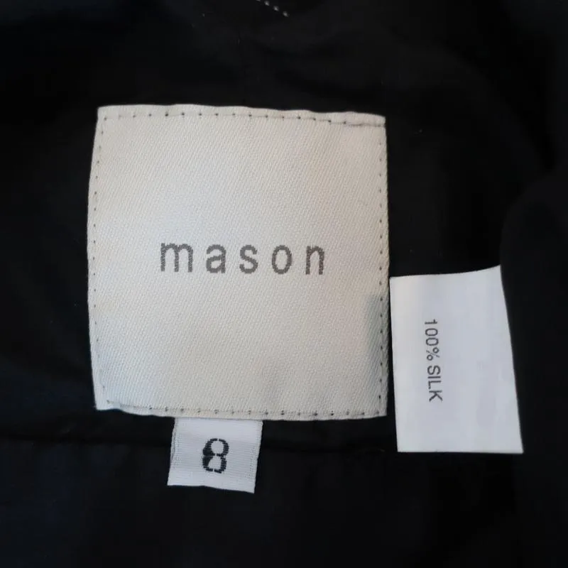 Mason Haut à Bretelles Noir/Or Imprimé Pointillé en Soie Taille 8 Blouse Dos Nu