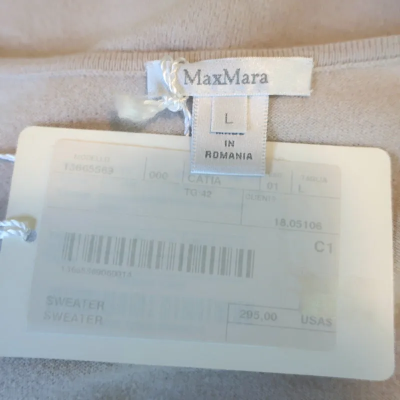 Max Mara Haut à manches courtes Putty en maille extensible Taille L NEUF