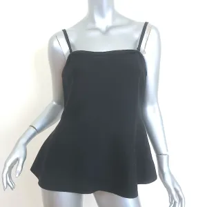 ME EM Structured Peplum Knit Tank Top Black Size US 10