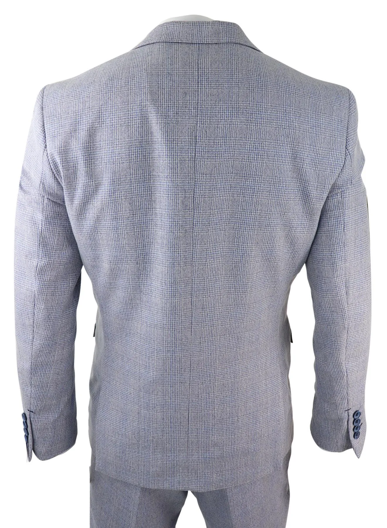 Costume 3 pièces en tweed bleu clair à carreaux style Peaky Blinders, costume de mariage Gatsby des années 1920