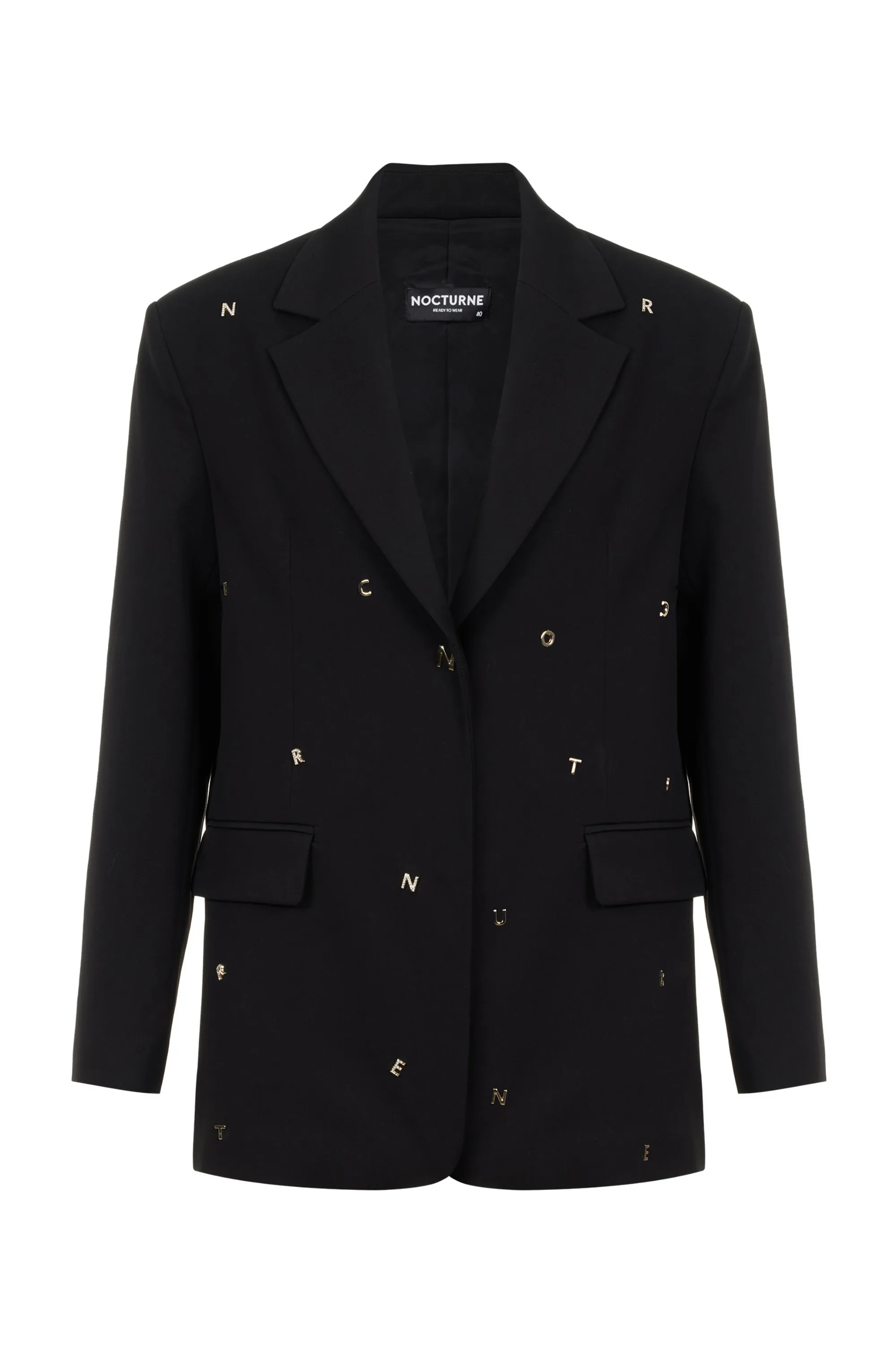 Blazer à détails de lettres métalliques