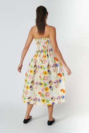 MINDY SMOCKED MIDI DRESS