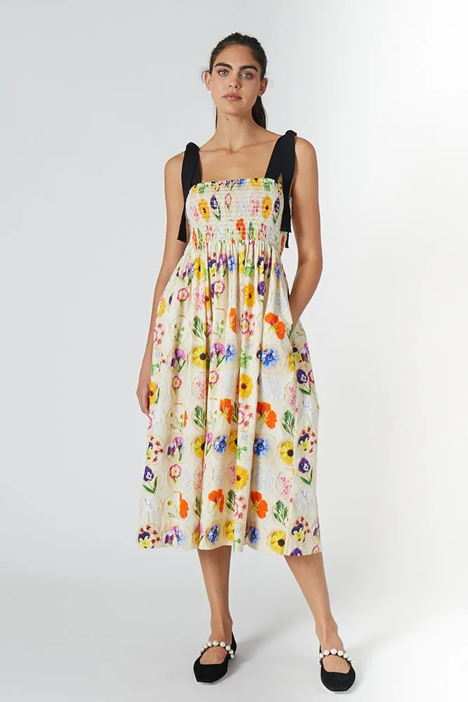 ROBE MI LONGUE SMOCKÉE MINDY