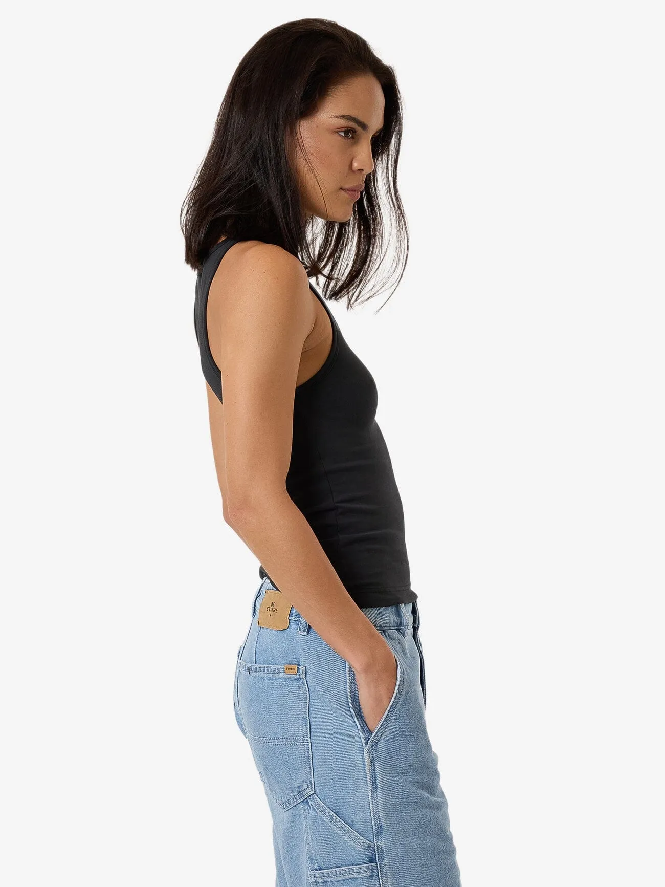 Minimal Thrills Scoop Tank - Noir Délavé