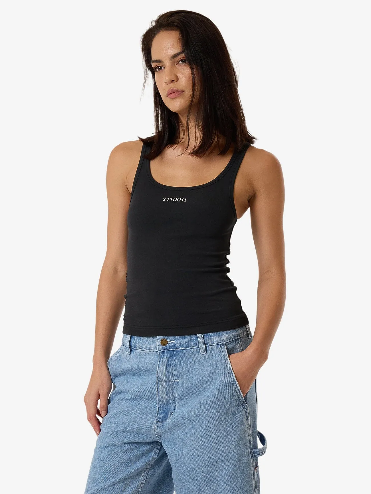 Minimal Thrills Scoop Tank - Noir Délavé