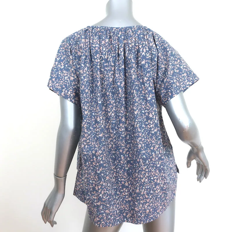Haut de pyjama Mirth Lilas Imprimé Coton Taille Petite Blouse à Manches Courtes NEUF