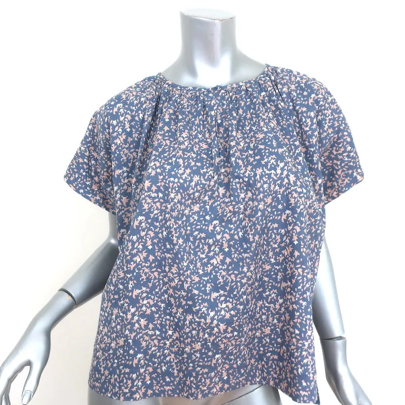 Haut de pyjama Mirth Lilas Imprimé Coton Taille Petite Blouse à Manches Courtes NEUF