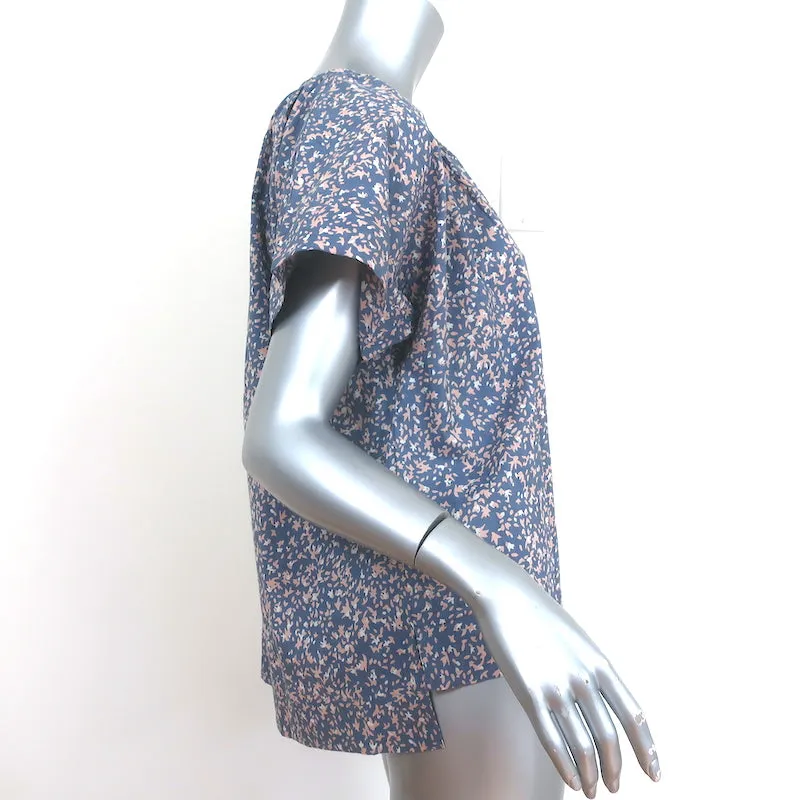 Haut de pyjama Mirth Lilas Imprimé Coton Taille Petite Blouse à Manches Courtes NEUF