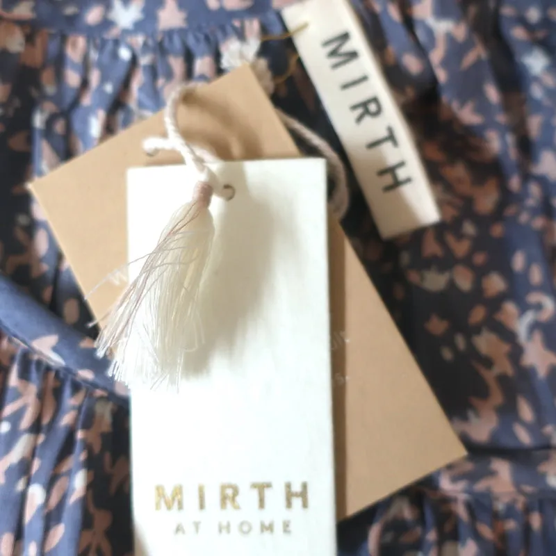 Haut de pyjama Mirth Lilas Imprimé Coton Taille Petite Blouse à Manches Courtes NEUF