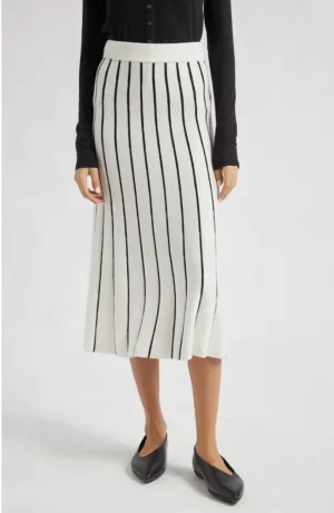 Mixed Stripe Skirt In Chalk/black