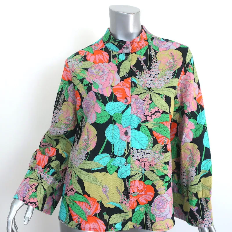 Momoni Blouse Franklin Imprimé Floral Seersucker Taille 40 Haut à Manches Longues NEUF