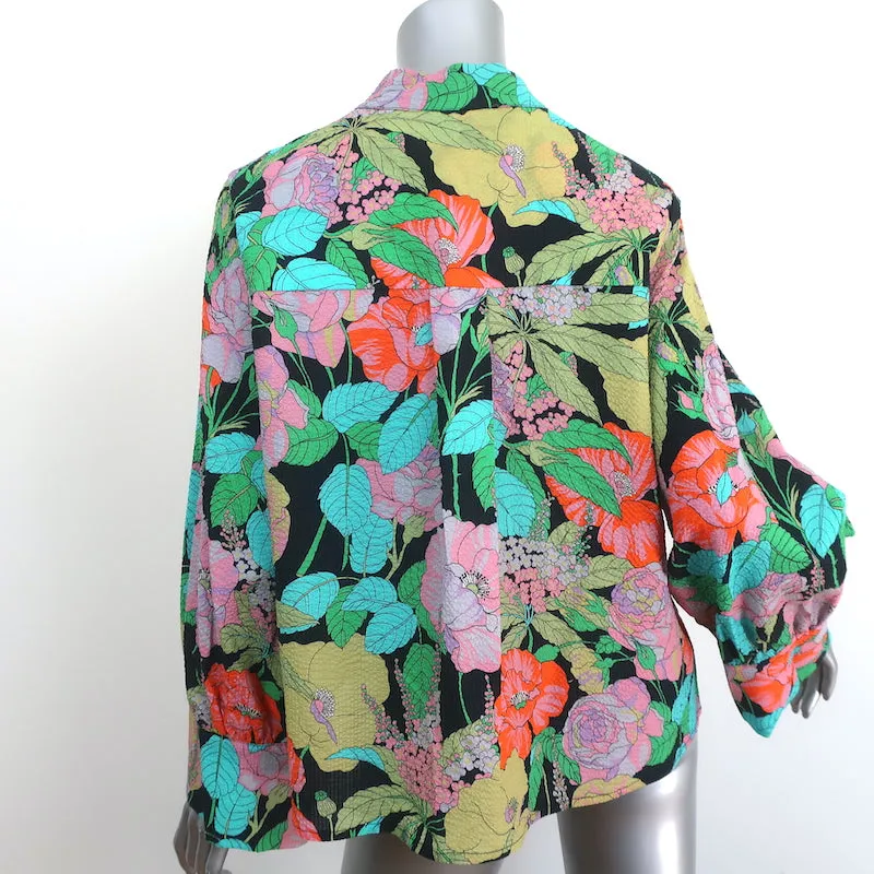 Momoni Blouse Franklin Imprimé Floral Seersucker Taille 40 Haut à Manches Longues NEUF