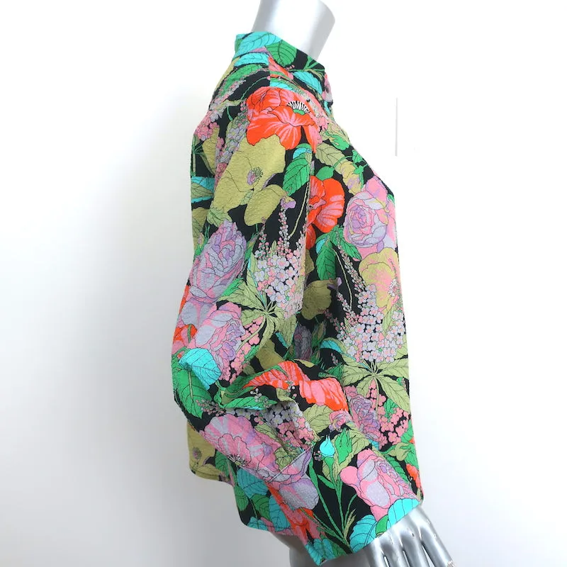 Momoni Blouse Franklin Imprimé Floral Seersucker Taille 40 Haut à Manches Longues NEUF
