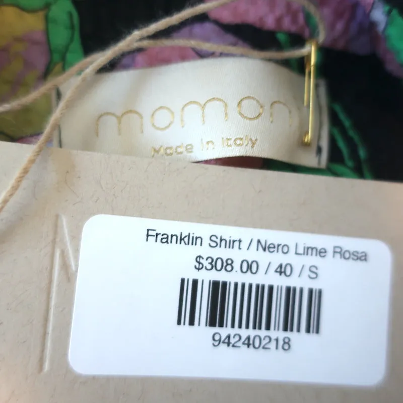 Momoni Blouse Franklin Imprimé Floral Seersucker Taille 40 Haut à Manches Longues NEUF