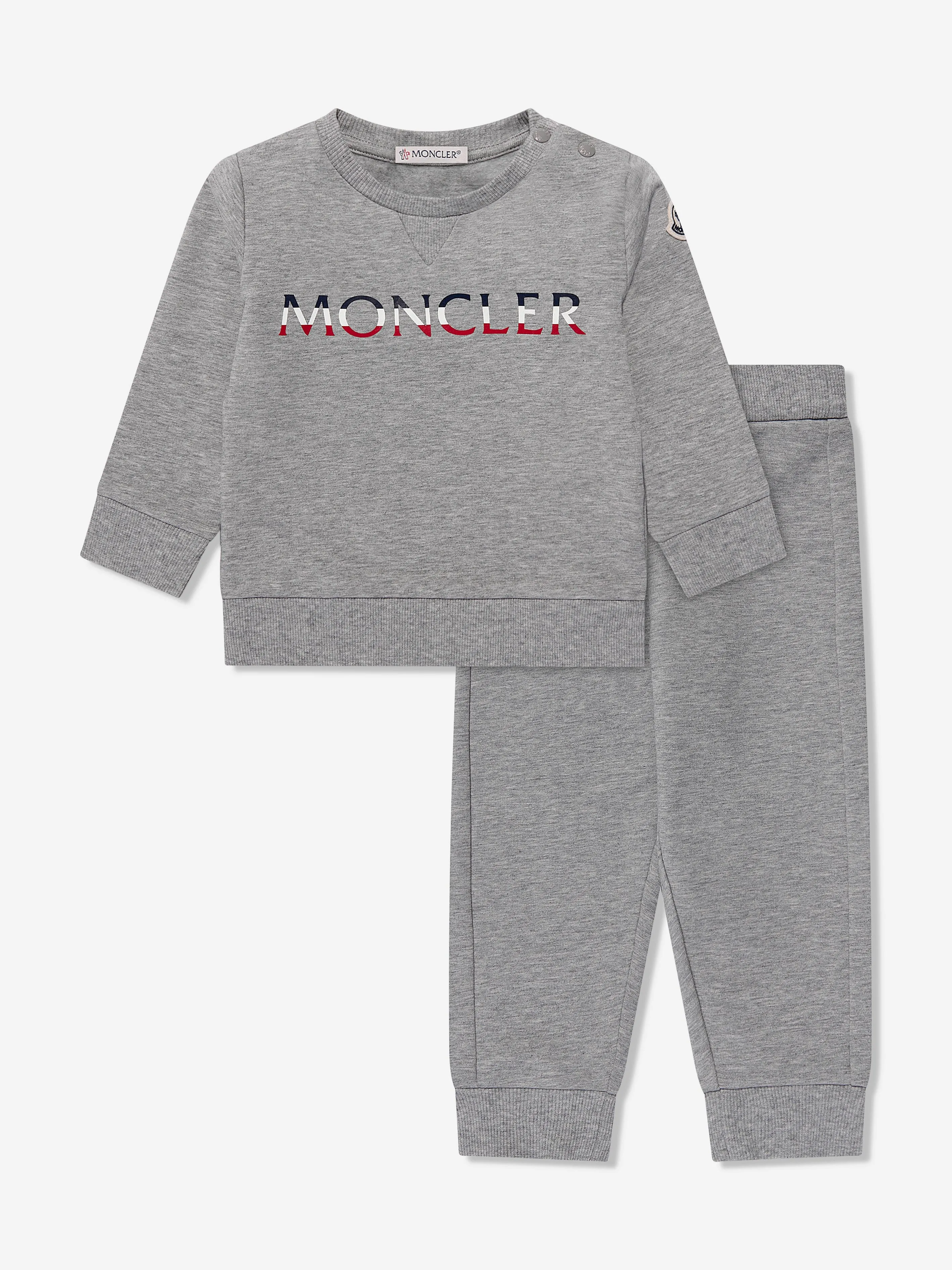 Moncler Enfant Survêtement Bébé Garçon Logo Gris