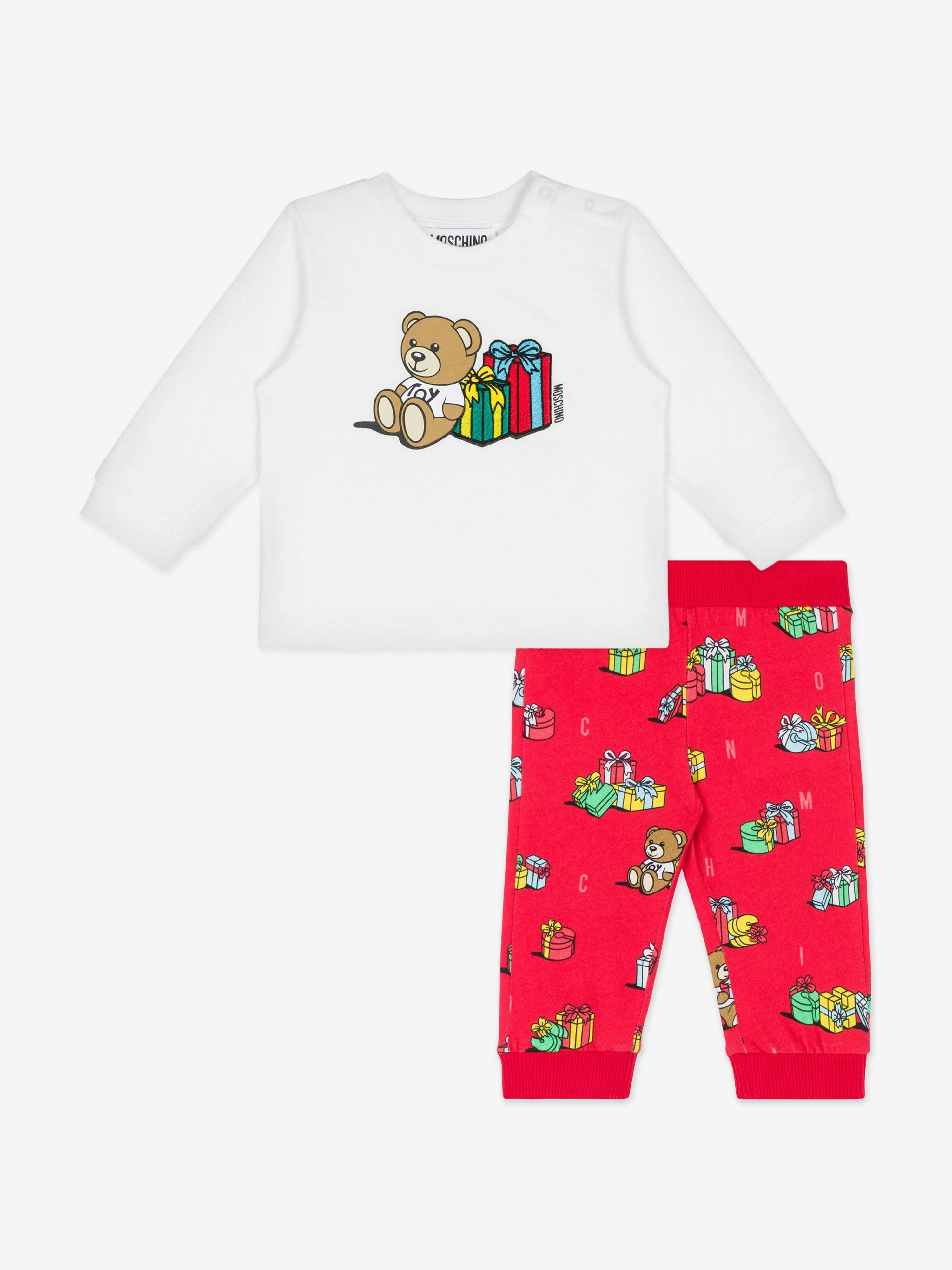Ensemble Pantalon Moschino Baby Ours de Noël Multicolore