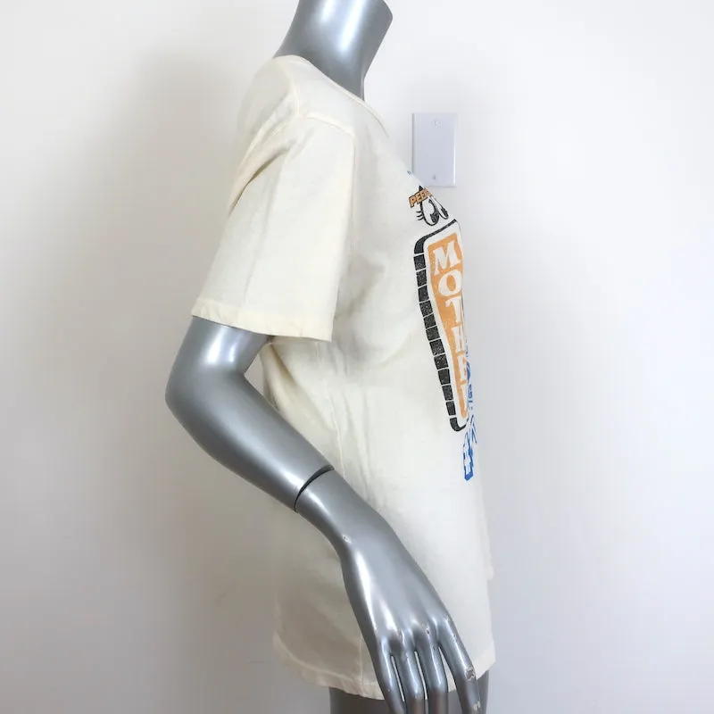 MOTHER Le T-shirt Rowdy Hot Mama Écru Taille Petit Haut à Manches Courtes