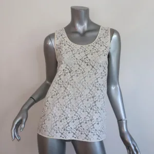 M.Patmos Lace Tank Top White Size Extra Small Sleeveless Blouse