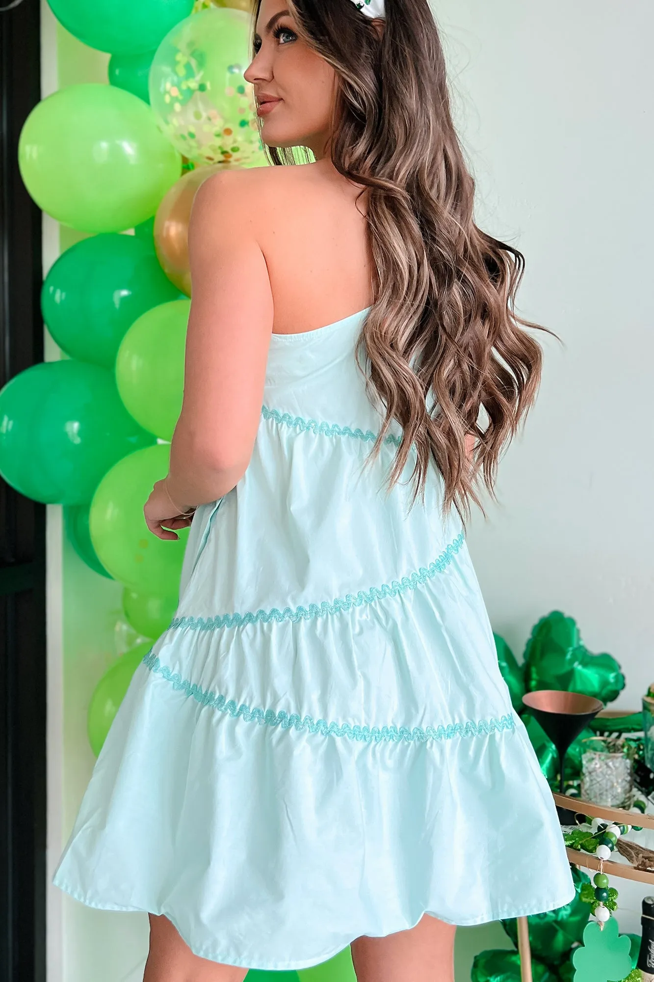 Ma Robe Mini Une Épaule Mignonne (Menthe Clair)