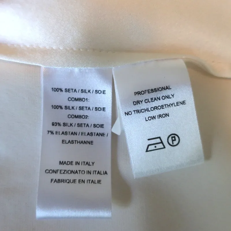 Narciso Rodriguez Blouse en soie à panneaux satinés ivoire Taille 42 Haut à manches longues
