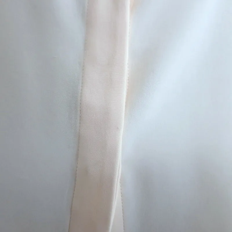 Narciso Rodriguez Blouse en soie à panneaux satinés ivoire Taille 42 Haut à manches longues